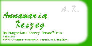 annamaria keszeg business card